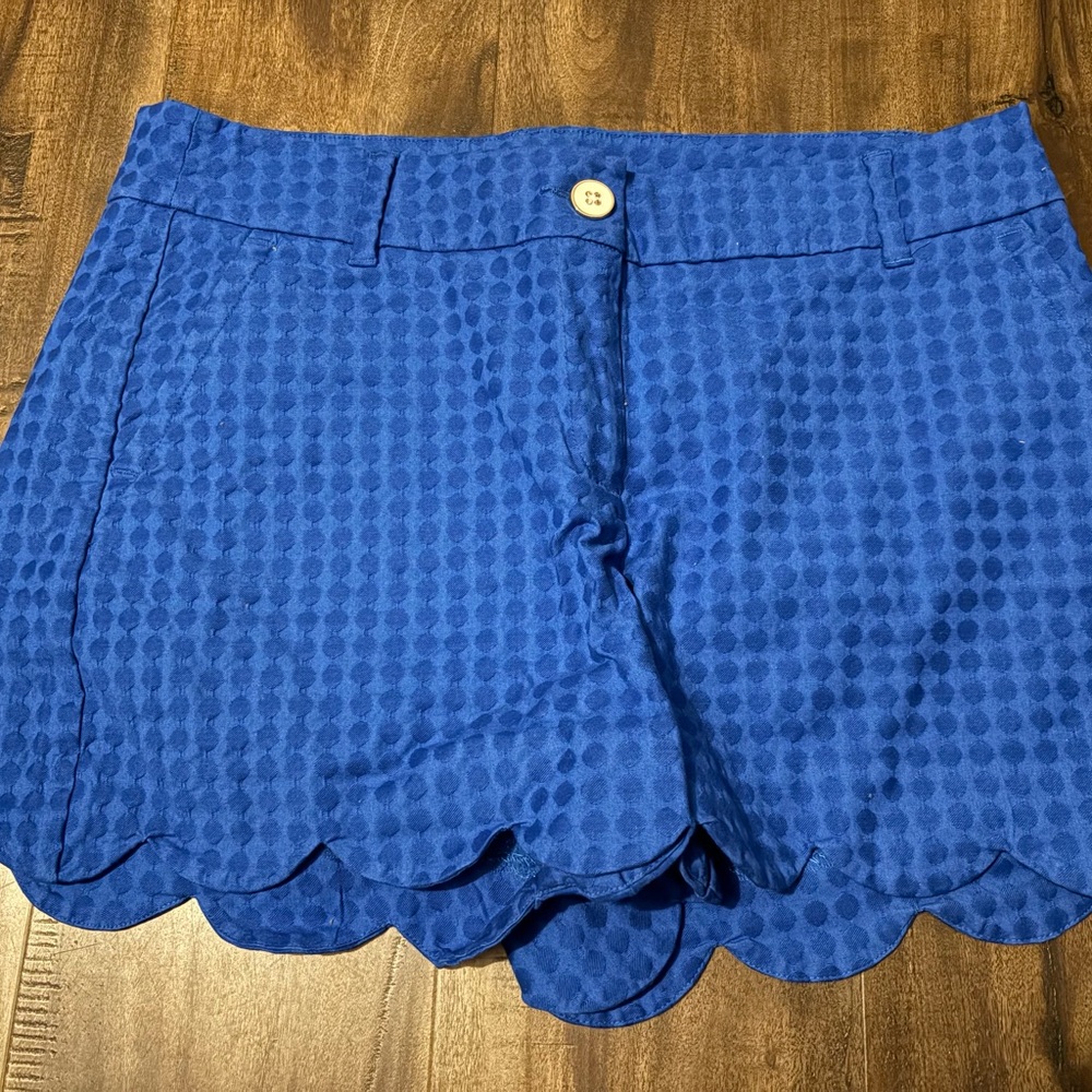 Crown & Ivy Blue Textured Shorts
